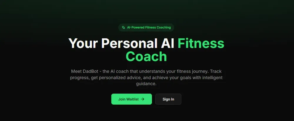 The DadBot landing page.