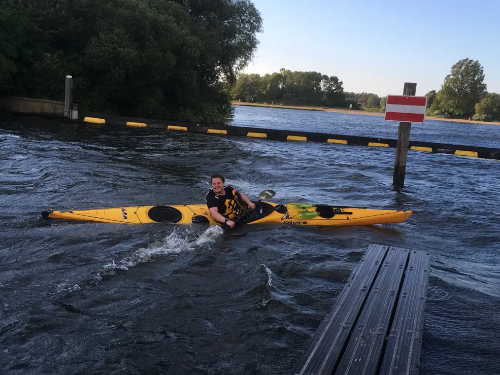 Jeffrey Luppes in a sea kayak